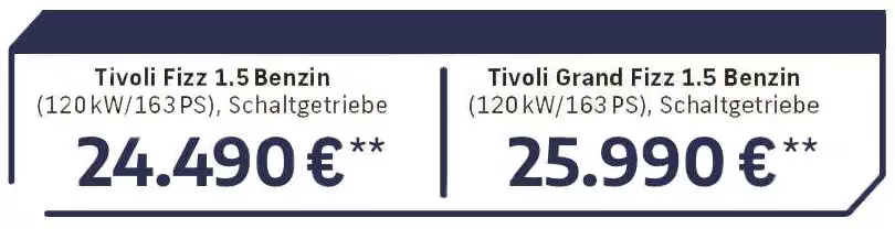 Tivoli Fizz 1.5 Benzin - 19.490€